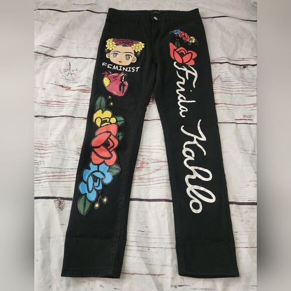 Frida Kahlo Graffiti Jeans Denimland - Picture 1 of 5
